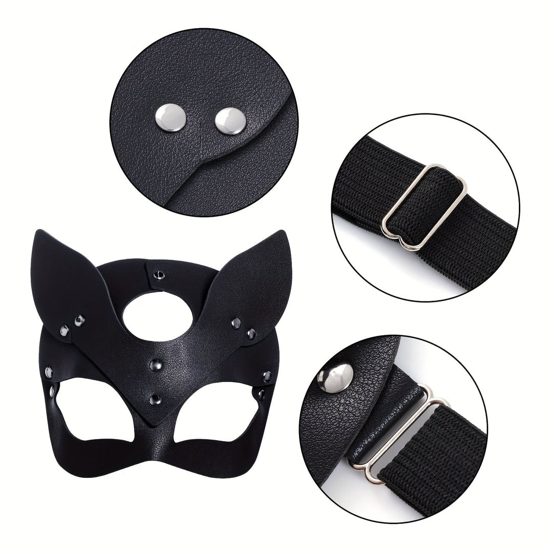BowLift | Women’s   Faux Leather Halloween Costume Accessories | Cat Mask Gloves