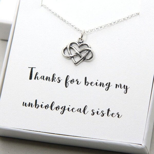 BowLift | Love Bow Non-biological Sister Necklace Best Friend Necklace