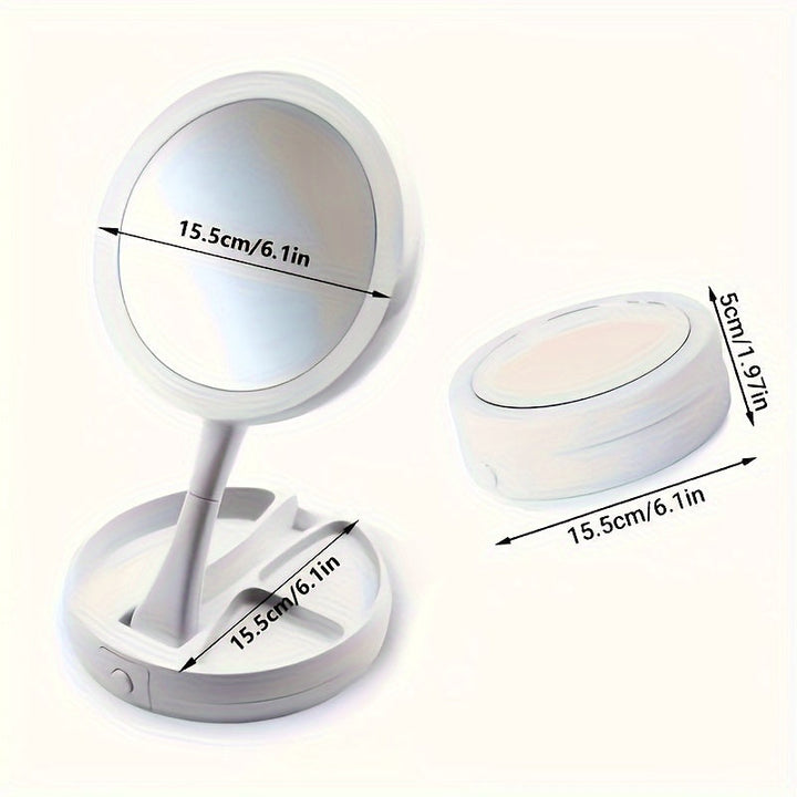 GlowMirror - Portable Makeup Mirror with LED Bowlift