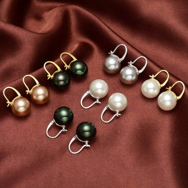 BowLift | Black Pearl Earrings  Available in White Champagne Grey Gold and Black  Pearl Dangle Earrings