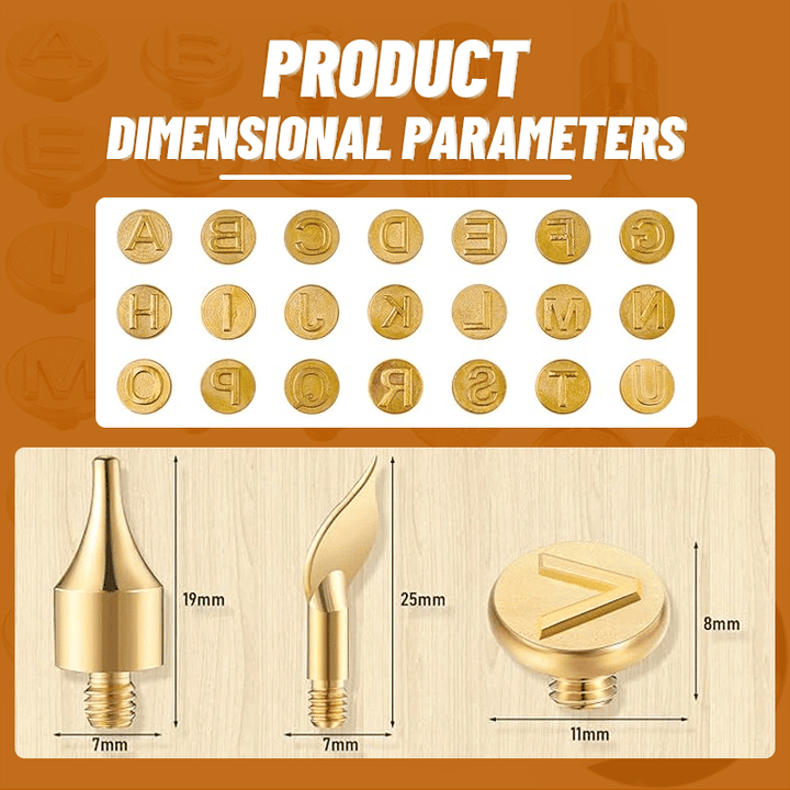 BowLift | 26 Letters Copper Mold —DIY Wood Burning/Carving Set