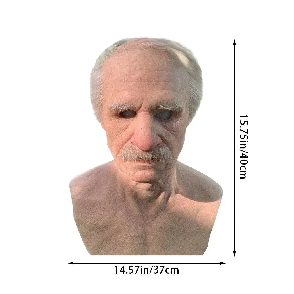 BowLift | Creepy Old Man Mask – Realistic Latex Halloween Mask for Adults