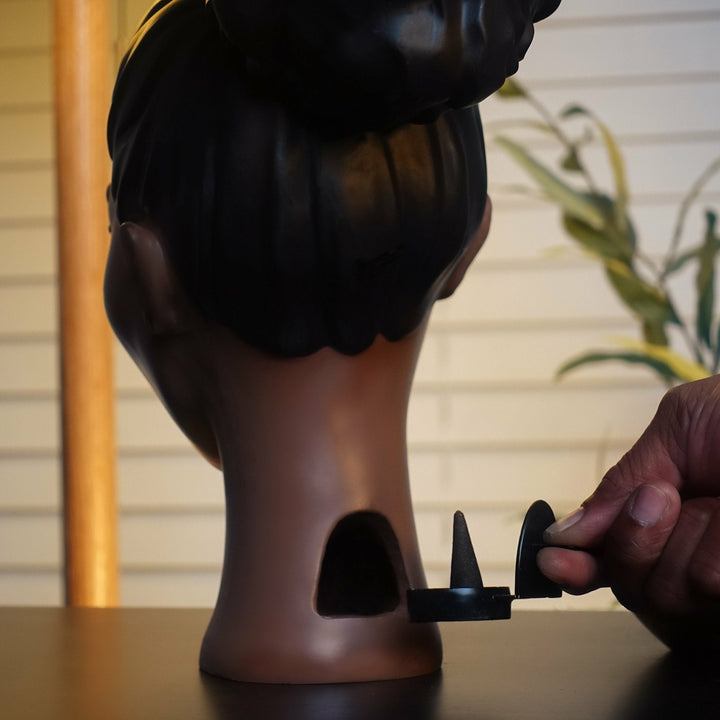 BowLift | Incense Burner Statue | Artistic Resin Design | Backflow Smoke Effect | 7.8 in