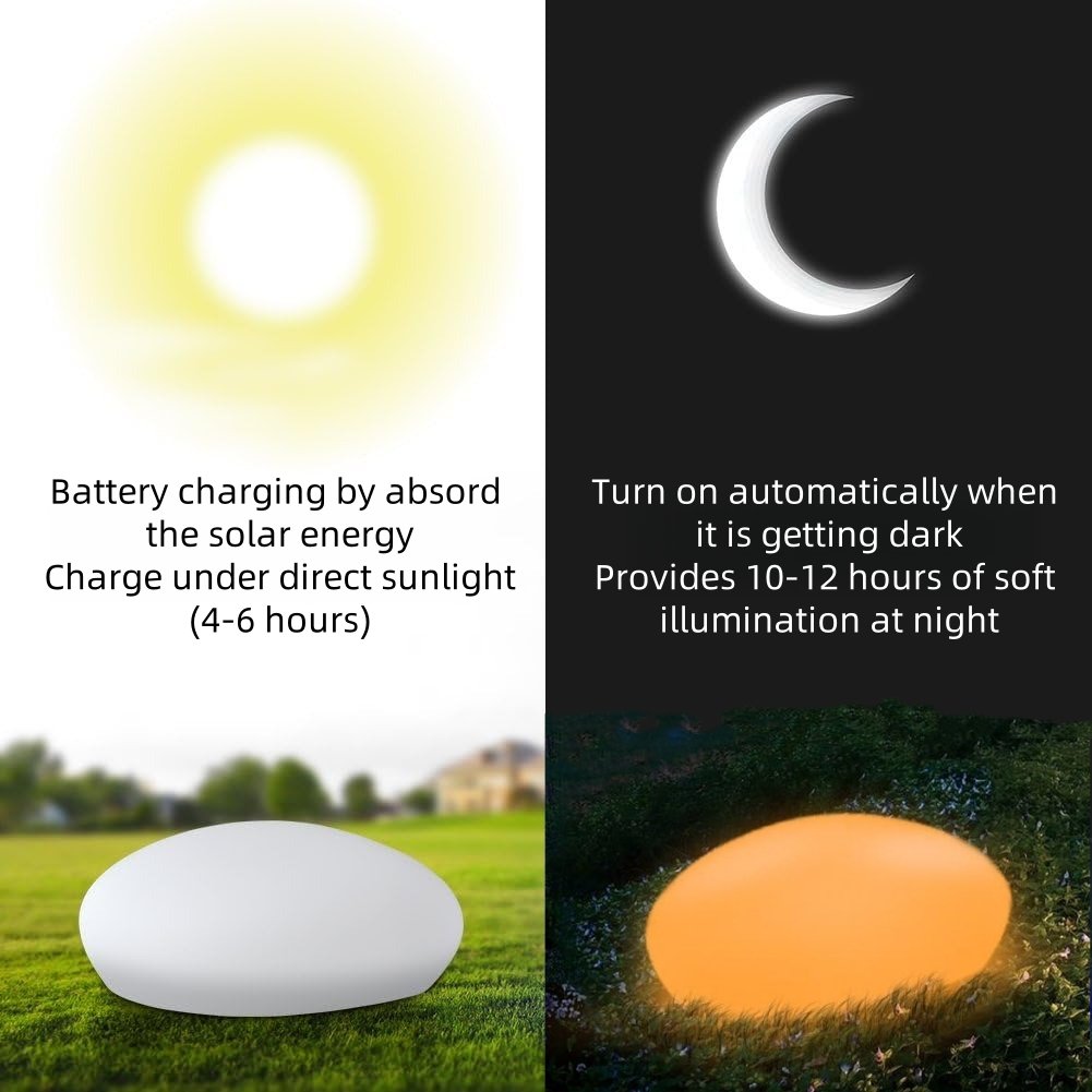 LuminaStone — Enchants your garden with warm, wireless light for magical evenings | Bowlift