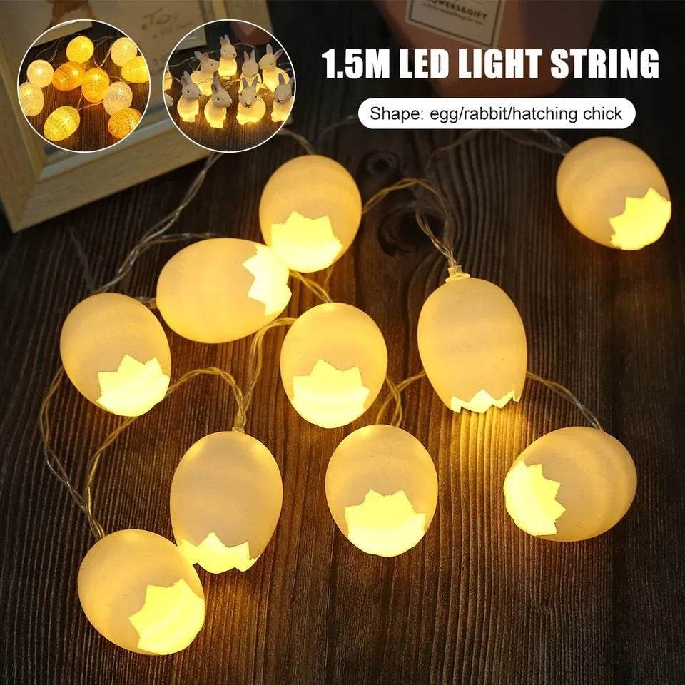 BowLift | New Easter Broken Shell Egg String Lights Led Egg Lanterns Flashing Lights String Lights Christmas Decoration Lights