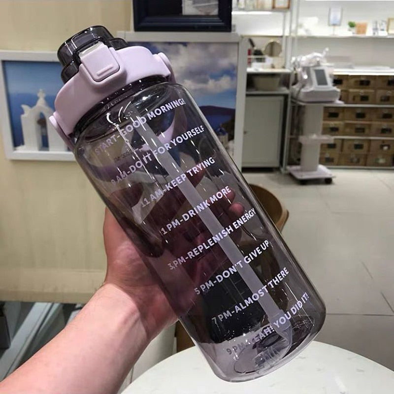 BowLift | 2L Motivational Water Bottle with Time Markers - HydroMotivator