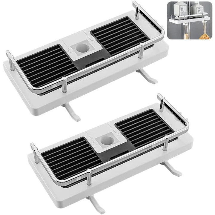 No Drilling Bathroom Pole Shower Storage Rack Holder | Bowlift