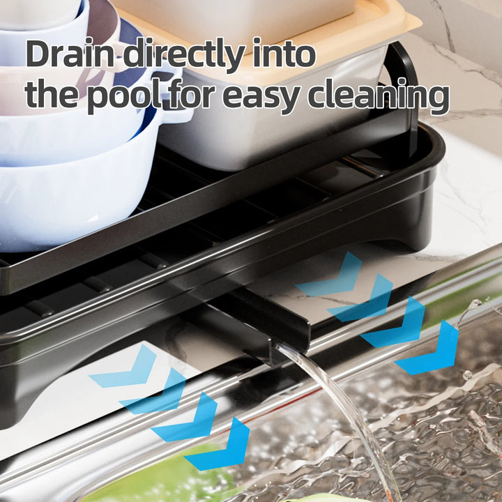 2Tier Metal Dish Drying Drainer Rack With Drainboard Kitchen Counter | Bowlift