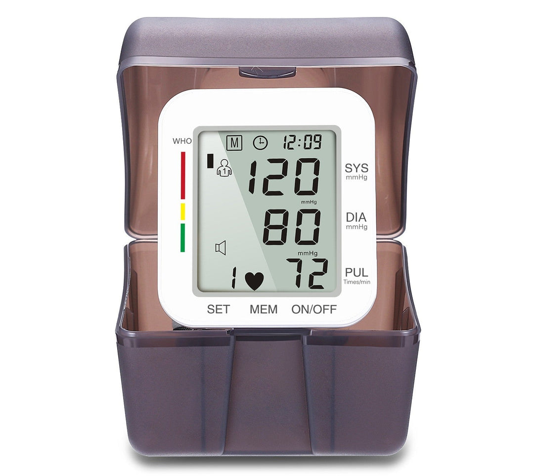 BowLift | Rechargeable Electronic Wrist Blood Pressure Monitor, with Accurate Fast Reading, Large Display & One Touch Operation, for Home Use