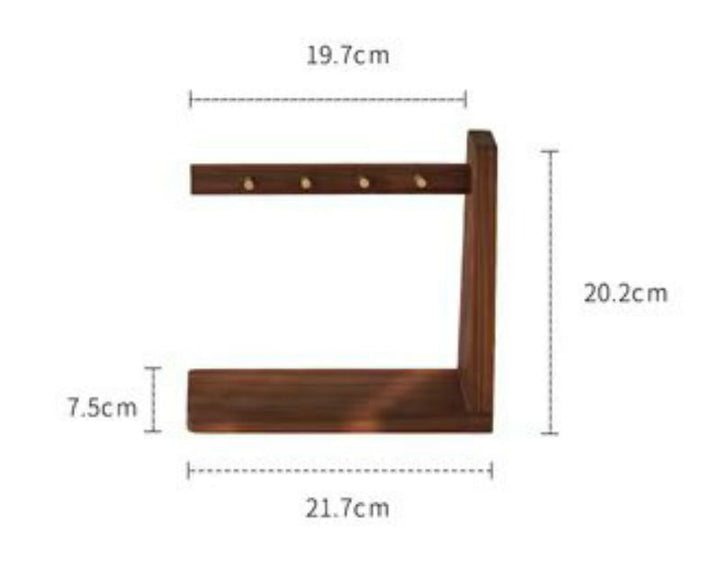 BowLift | Solid Wood Key Organizer with 6 Key Hooks and Storage Platform, No Installation Required, Suitable for Storing Keys, Glasses, Wallets and More