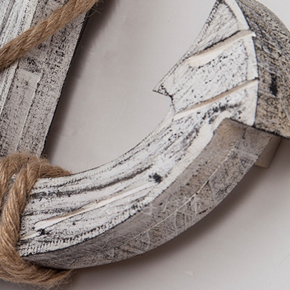 BowLift | Vintage Anchor LED Wall Light - Industrial Metal & Wood for Dining Room/Living Room