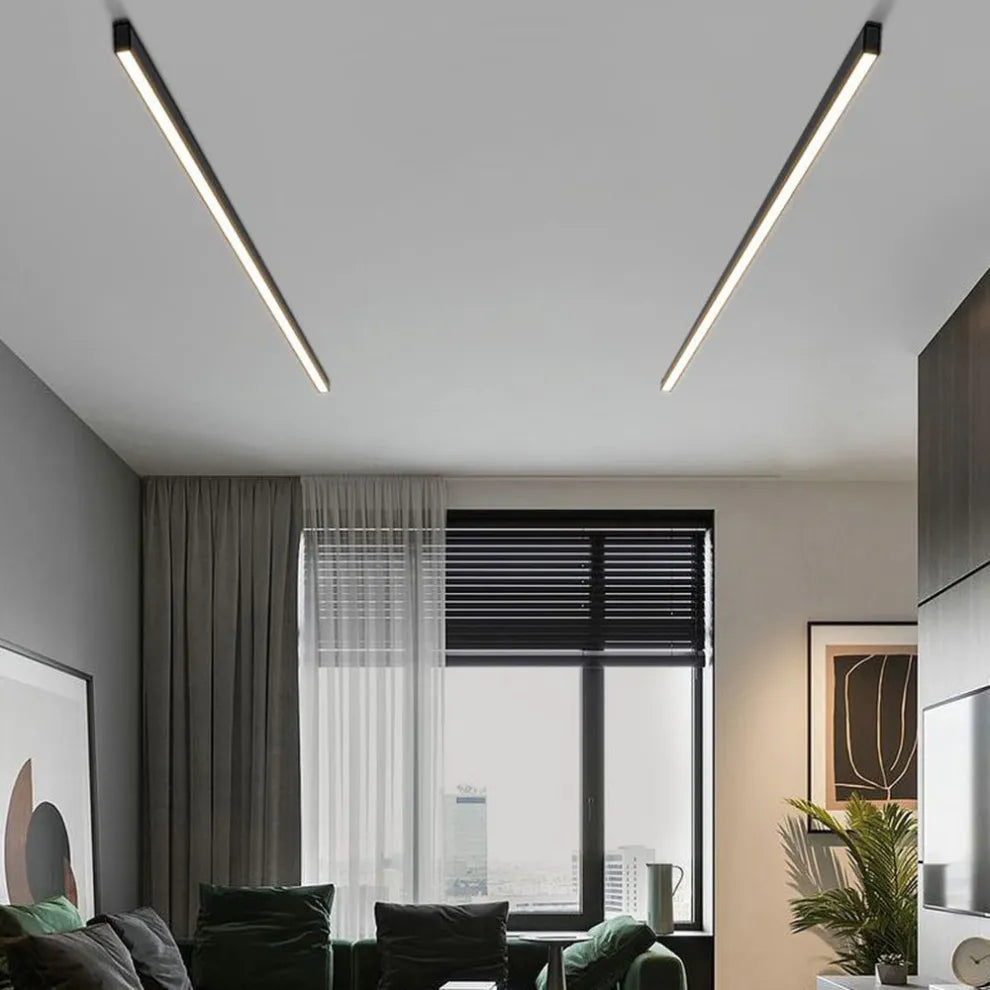 BowLift | Black Metal Ceiling Lamp LED Linear Minimalistic Modern Design