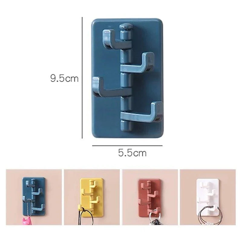 360 Rotary Self Adhesive 4 Wall Hooks Bowlift