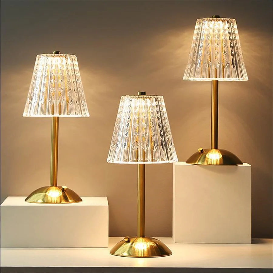 AuraLux - Luxury Gold Crystal TaBowlifte Lamp with Touch Control and DimmaBowlifte LED Lighting | Bowlift