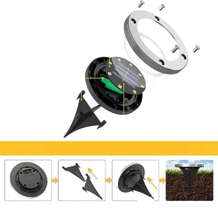 BowLift | 3 Piece Solar Ground Lights – Elegant Outdoor Lighting without Cables