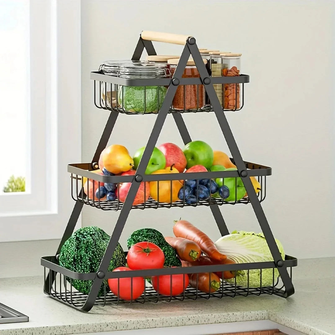 BowLift | 3-Tier Metal Fruit Basket for Kitchen Counter