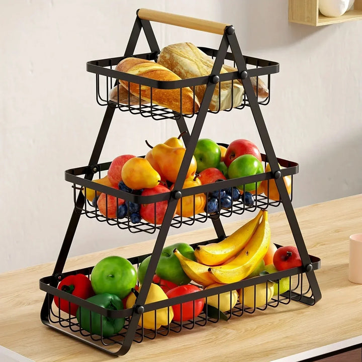 BowLift | 3-Tier Metal Fruit Basket for Kitchen Counter