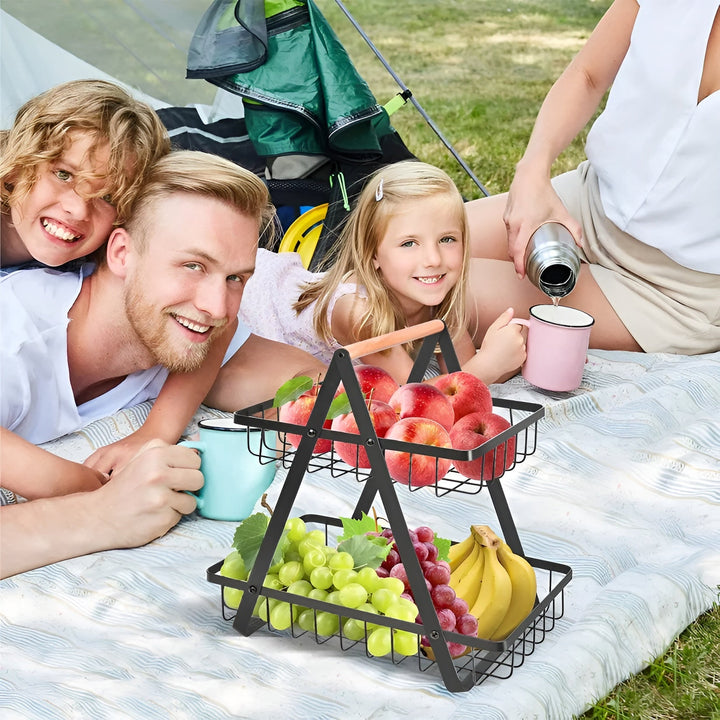 3-tiered fruit basket made of metal – space-saving and decorative | Ideal for kitchen & dining taBowlifte | Bowlift