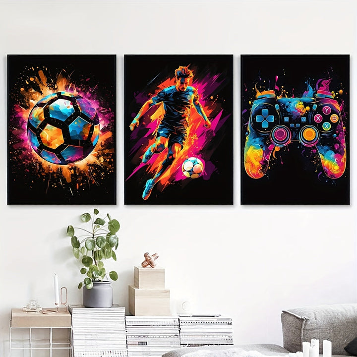 BowLift | Wall Art Set Abstract Gaming Football Prints