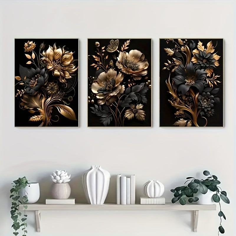 BowLift | LuxeBloom - Golden Flower Wall Decor