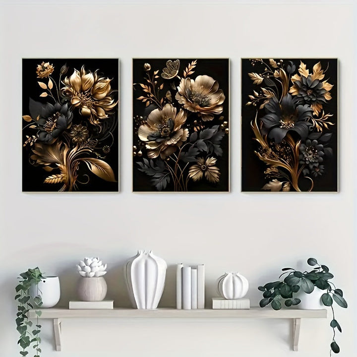 BowLift | LuxeBloom - Golden Flower Wall Decor