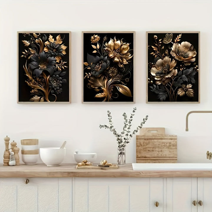 BowLift | LuxeBloom - Golden Flower Wall Decor