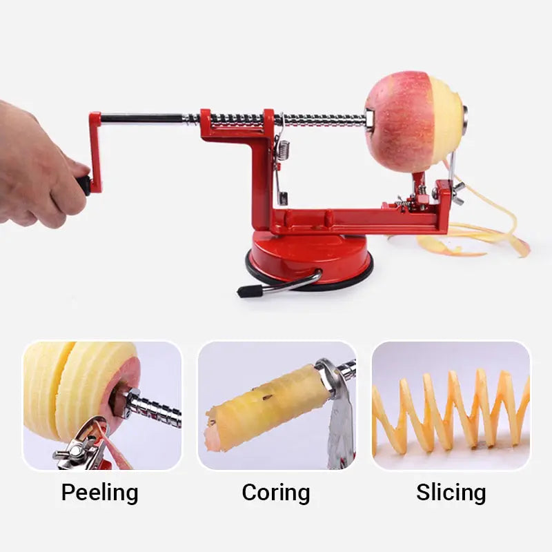 BowLift | 3-in-1 Hand Crank Peeler for Peeling, Coring and Slicing