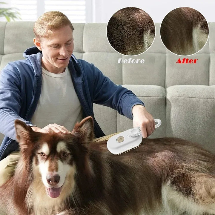 3-in-1 Electric Steam Brush for Pets - SteamPet Bowlift