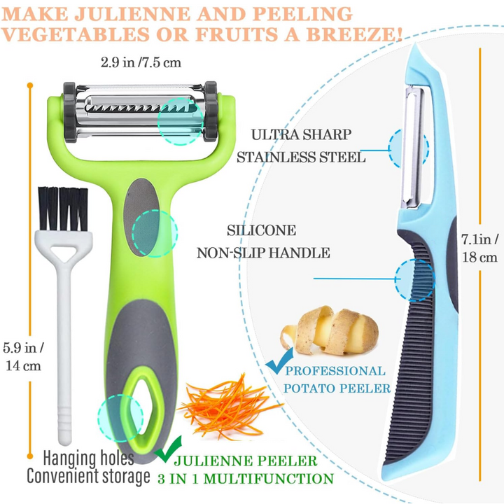 BowLift | 3-in-1 Vegetable Peeler with Julienne Blade