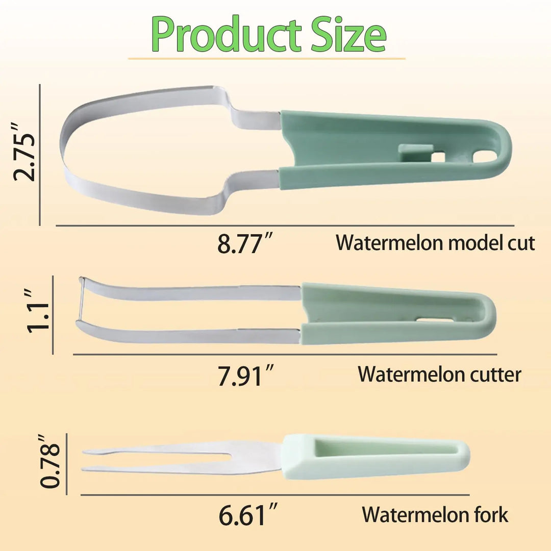 3-in-1 Watermelon Fork Slicer Stainless Steel Fruit Cutting Tool Set | Bowlift