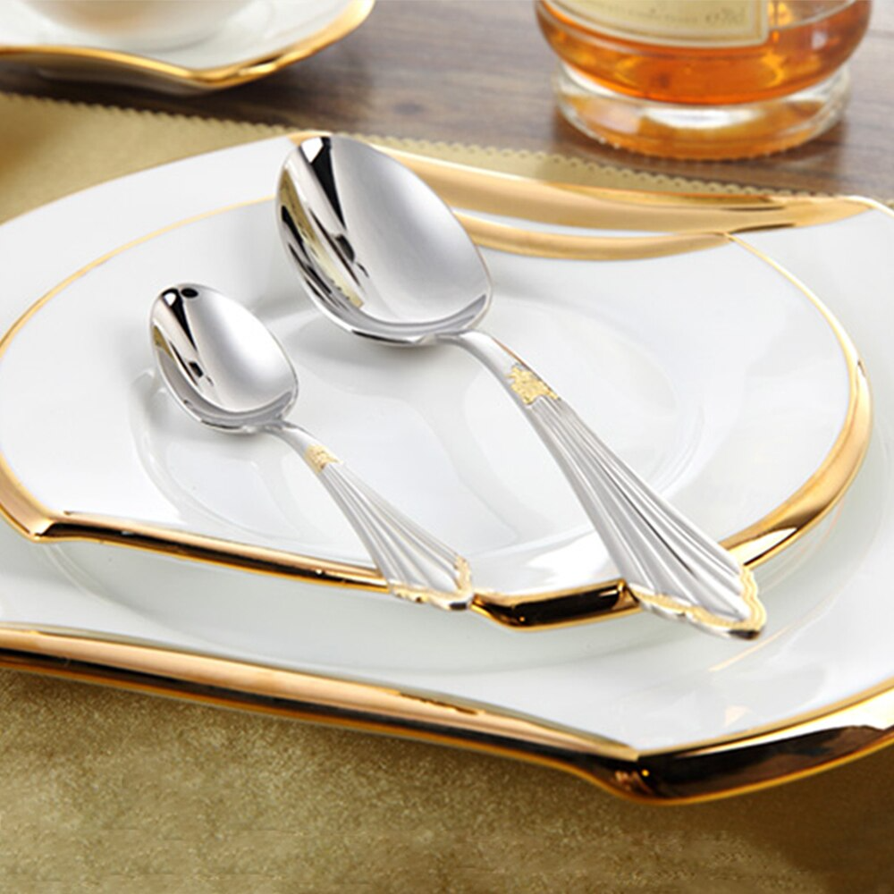 BowLift | 24- or 48-Piece Stainless Steel Cutlery Set in Gold Finish - GlowCut