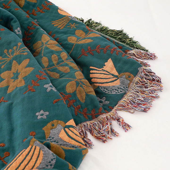 Premium Reversible Scandinavian Bird Throw Blanket - Extra Soft Bowlift