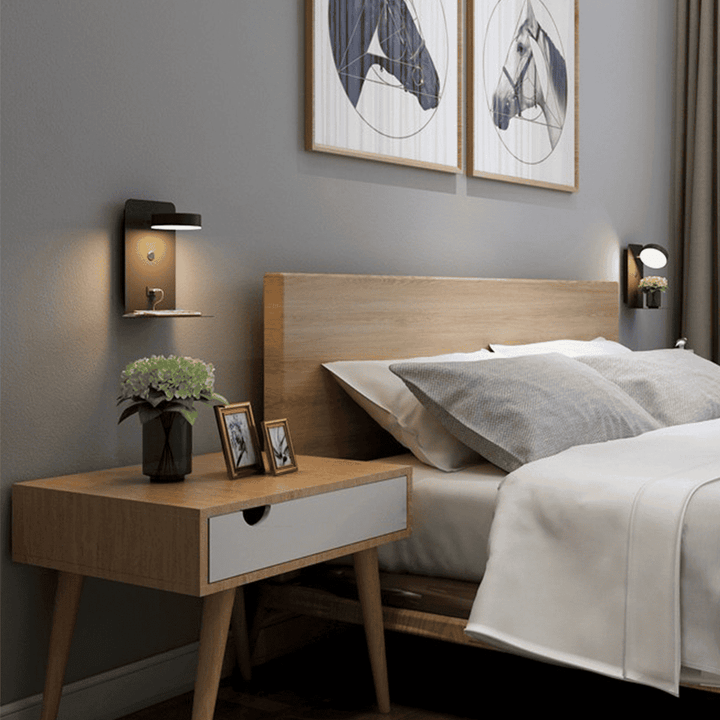 Scandinavian Bed Lighting with Warm Light Bowlift