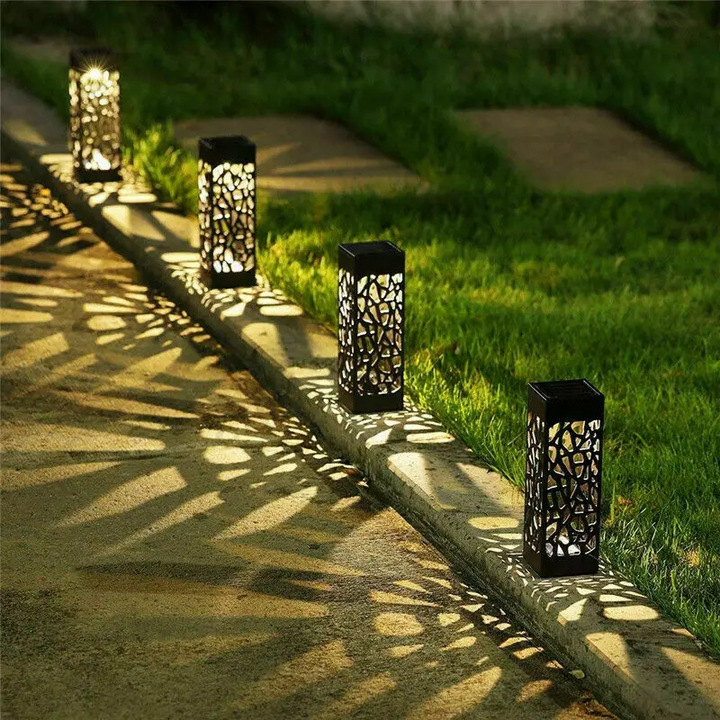 Garden Solar-Powered Stake Lights - Waterproof Outdoor LED for Pathway, Landscape, Driveway, Walkway and Decorations (4-PACKS) Bowlift
