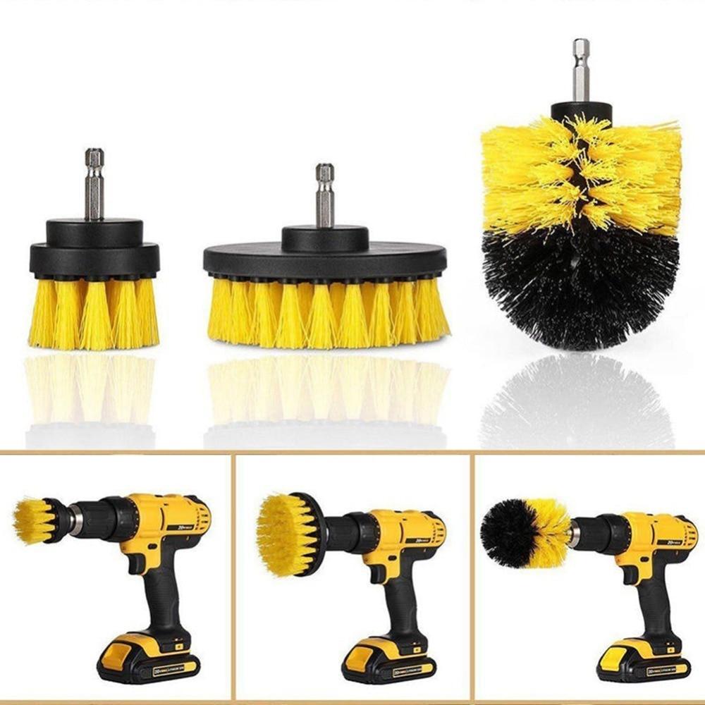 BowLift | IcoolGadgets 3 pcs/set Power Scrubber Brush Drill Brush Clean for Bathroom Surfaces Tub Shower Tile Grout Cordless Power Scrub Cleaning Kit