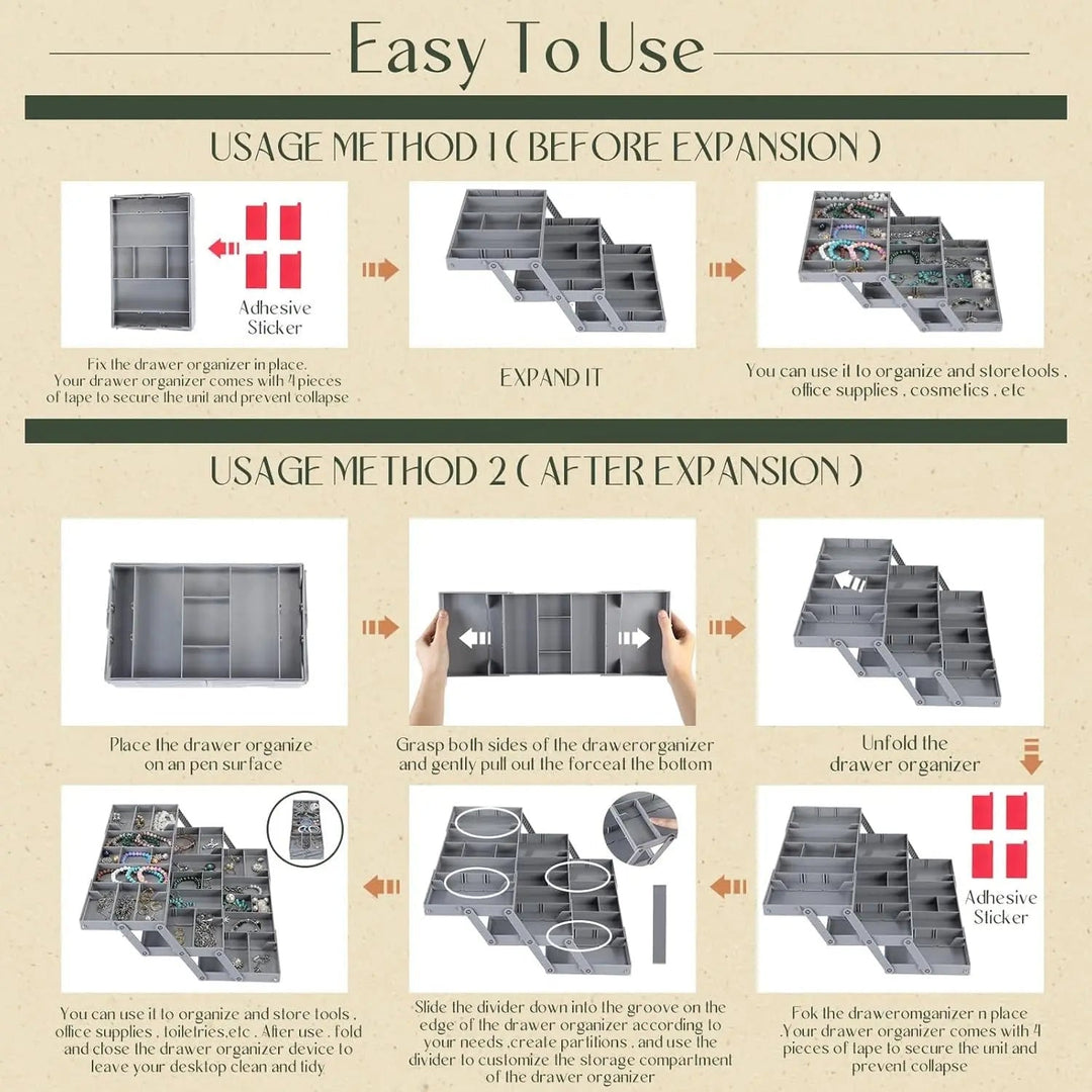BowLift | 3-tier Smart Drawer Organizer – Makes optimal use of storage space