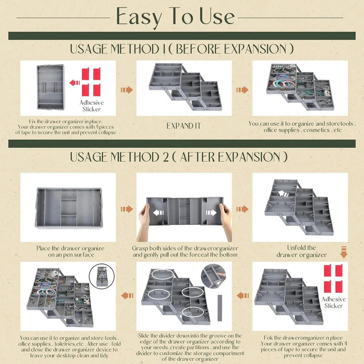 BowLift | 3-tier Smart Drawer Organizer – Makes optimal use of storage space