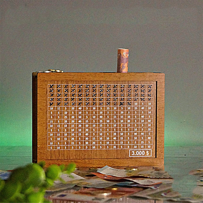 BowLift | Wooden piggy bank with counter