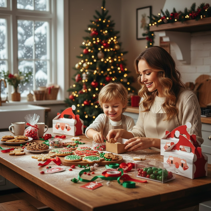 BowLift | 8 Piece Christmas Gift Box Set for Cookies Candy and Holiday Treats