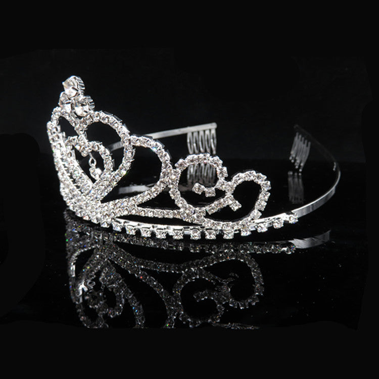 Women Glamorous Crystal Tiara Bowlift