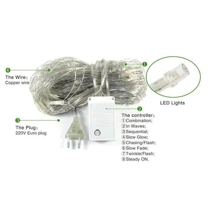 BowLift | Christmas led lights string lights outdoor waterproof fishnet lights full of stars paved holiday lights wedding ins decorative lights
