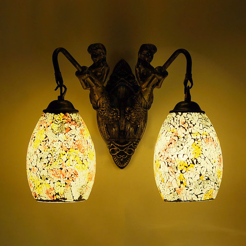 BowLift | Maestro wall lamp Mediterranean hand-cut glass 2 lights white/red/yellow wall lamp socket