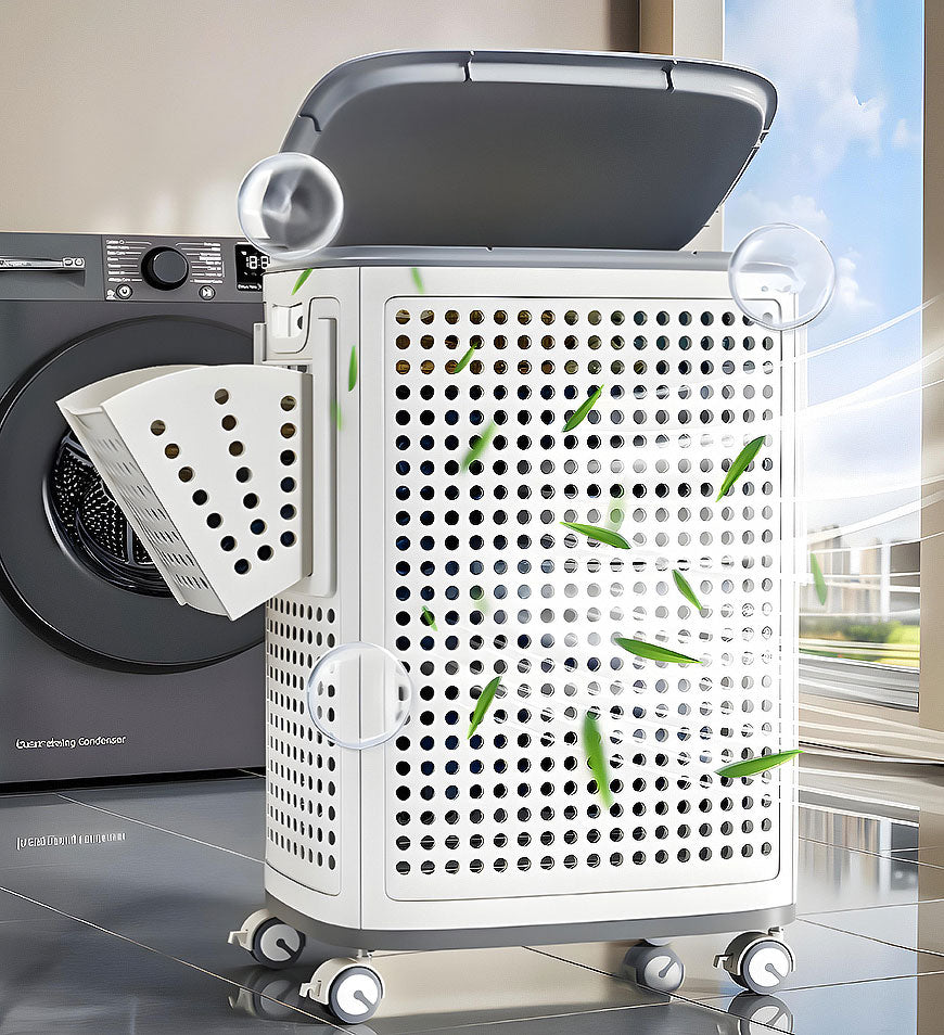 GlideEase Laundry Bin — Effortless laundry carrying without back pain for tidy, fresh clothes | Bowlift
