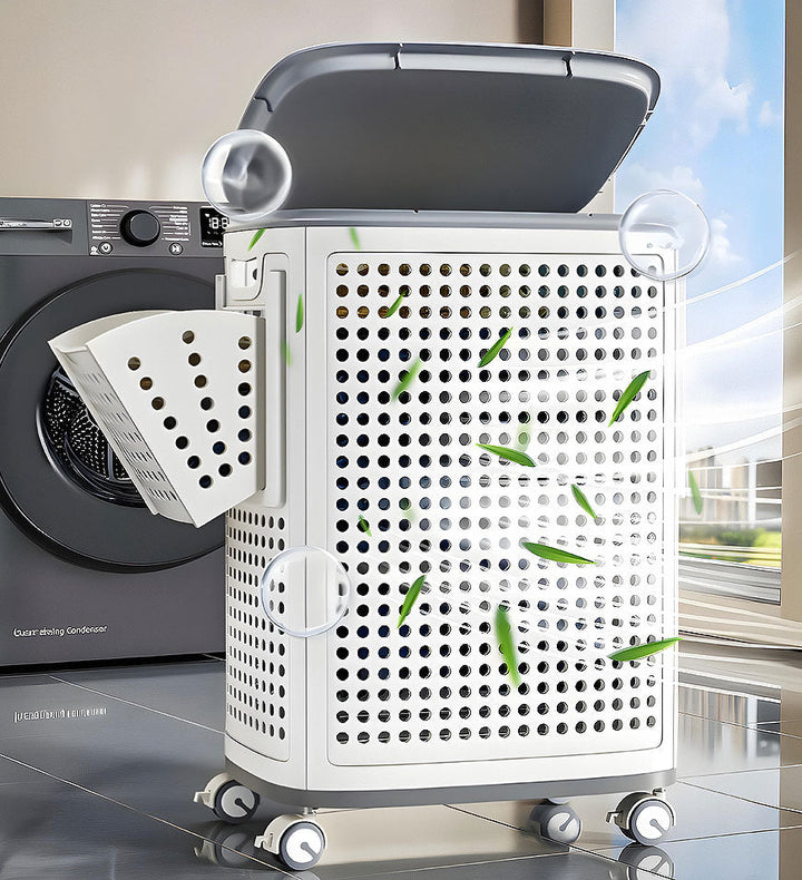 GlideEase Laundry Bin — Effortless laundry carrying without back pain for tidy, fresh clothes | Bowlift