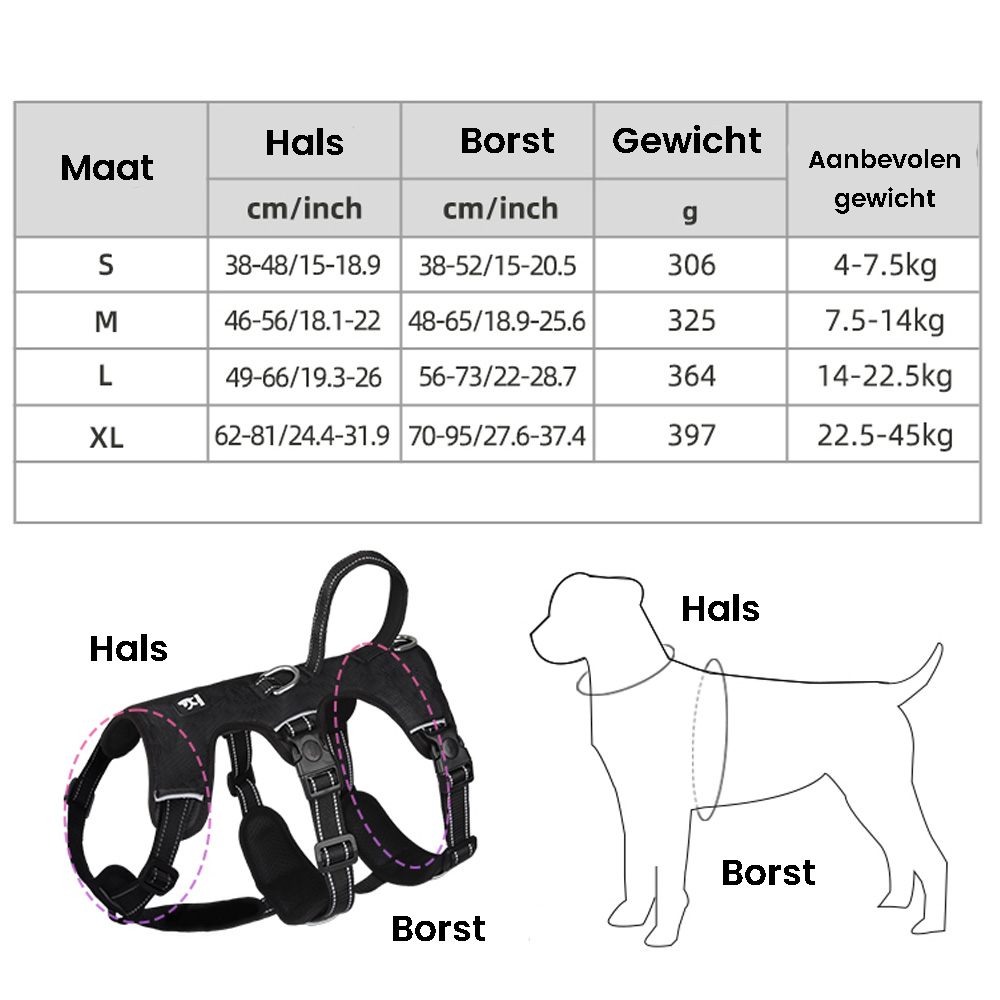 BowLift | Reflective Anti-Pull Dog Harness - Gripguard