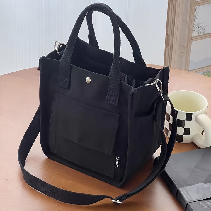 UrbanEase Canvas Slingbag – White shoulder bag with magnetic closure and adjustable strap | Bowlift