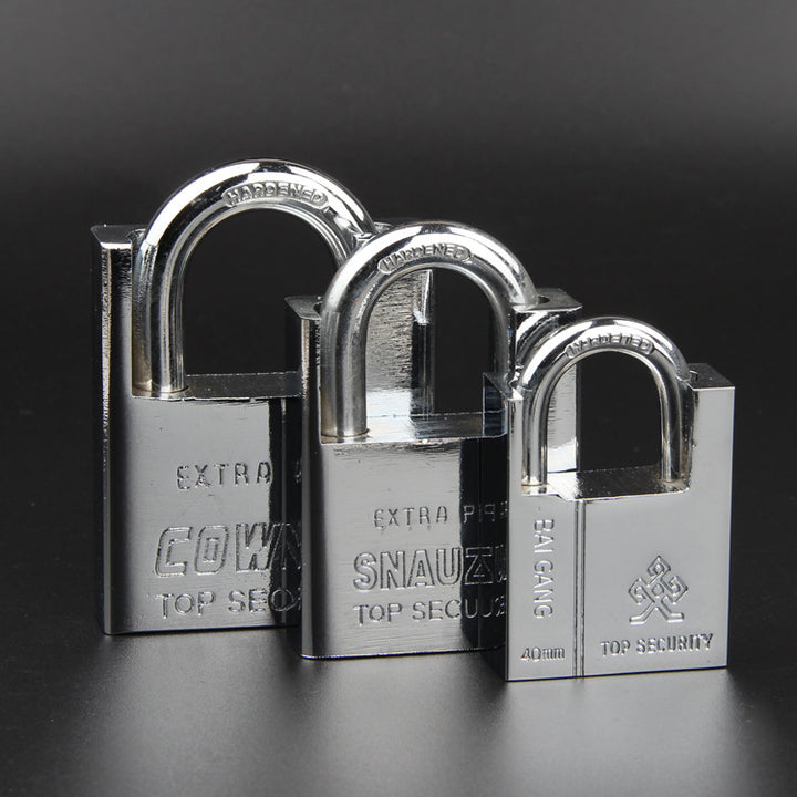 Heavy-Duty Chrome-Plated Hardened-Shackle Padlock Set Bowlift