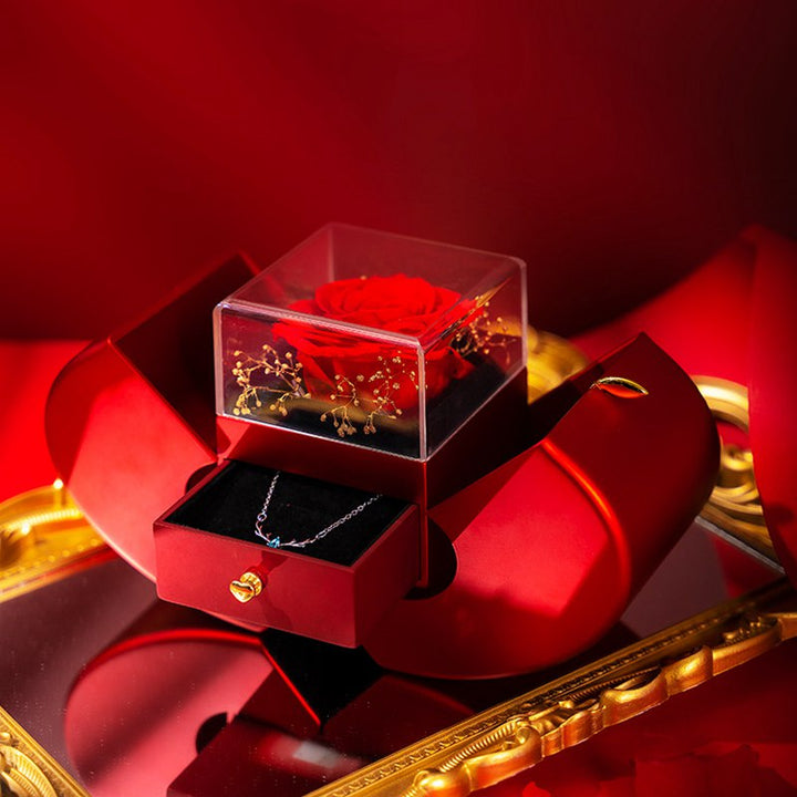 BowLift | Rose Apple Jewelry Box™ | With Eternal Rose Necklace.