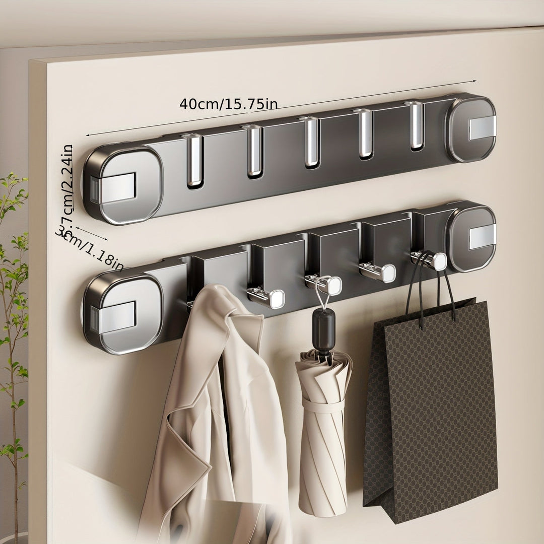 Wall Hook Panel Without Drilling – OrganizePlus Hidden 5-Hook Rack | Bowlift