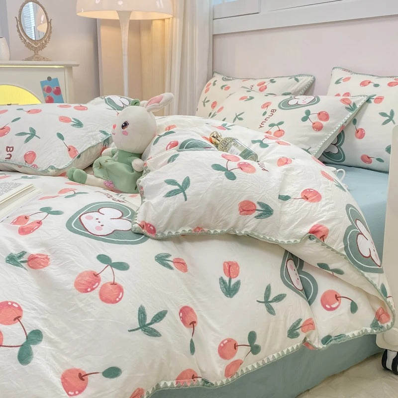 BowLift | Blossom & Berry Dream Bedding Set 4pcs Floral Duvet Cover
